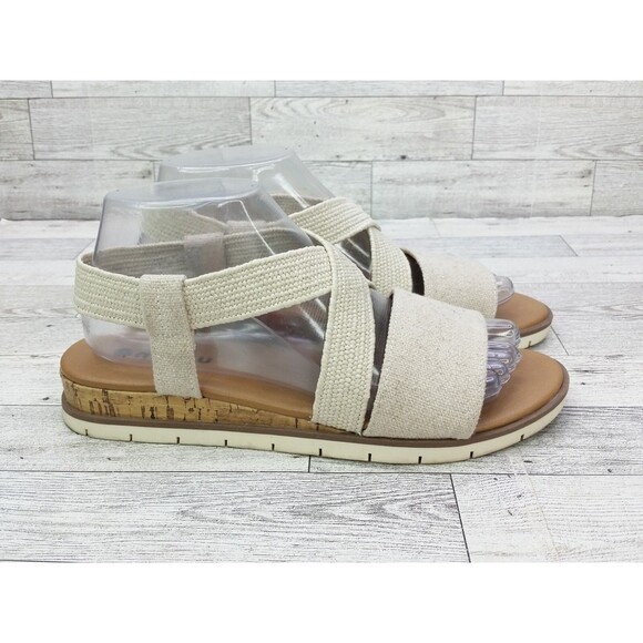 Women's Makalu Ivory Sandals Strappy Stretchy Bohemian Sandals Size 7.5 - Picture 1 of 11